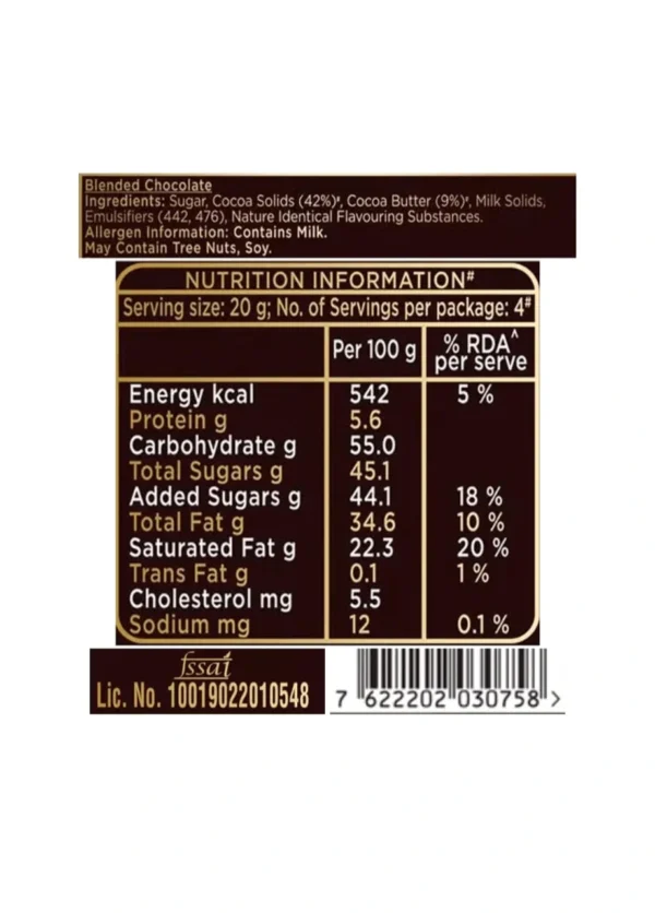 CADBURY  BOURNVILLE CLASSIC 50% DARK 80GM